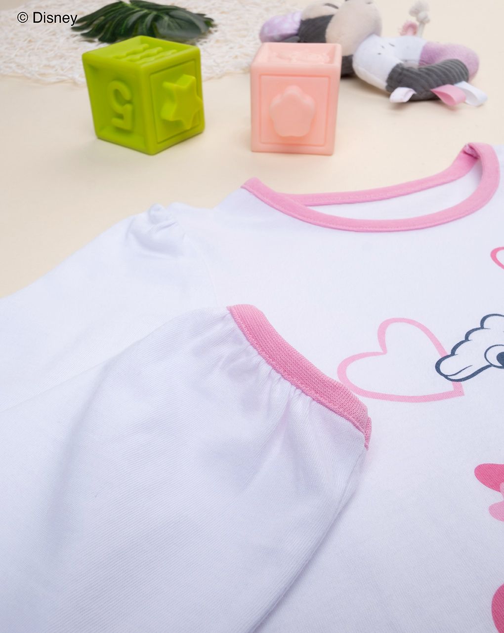 παιδική πιτζάμα λευκή/ροζ minnie για κορίτσι - Prénatal