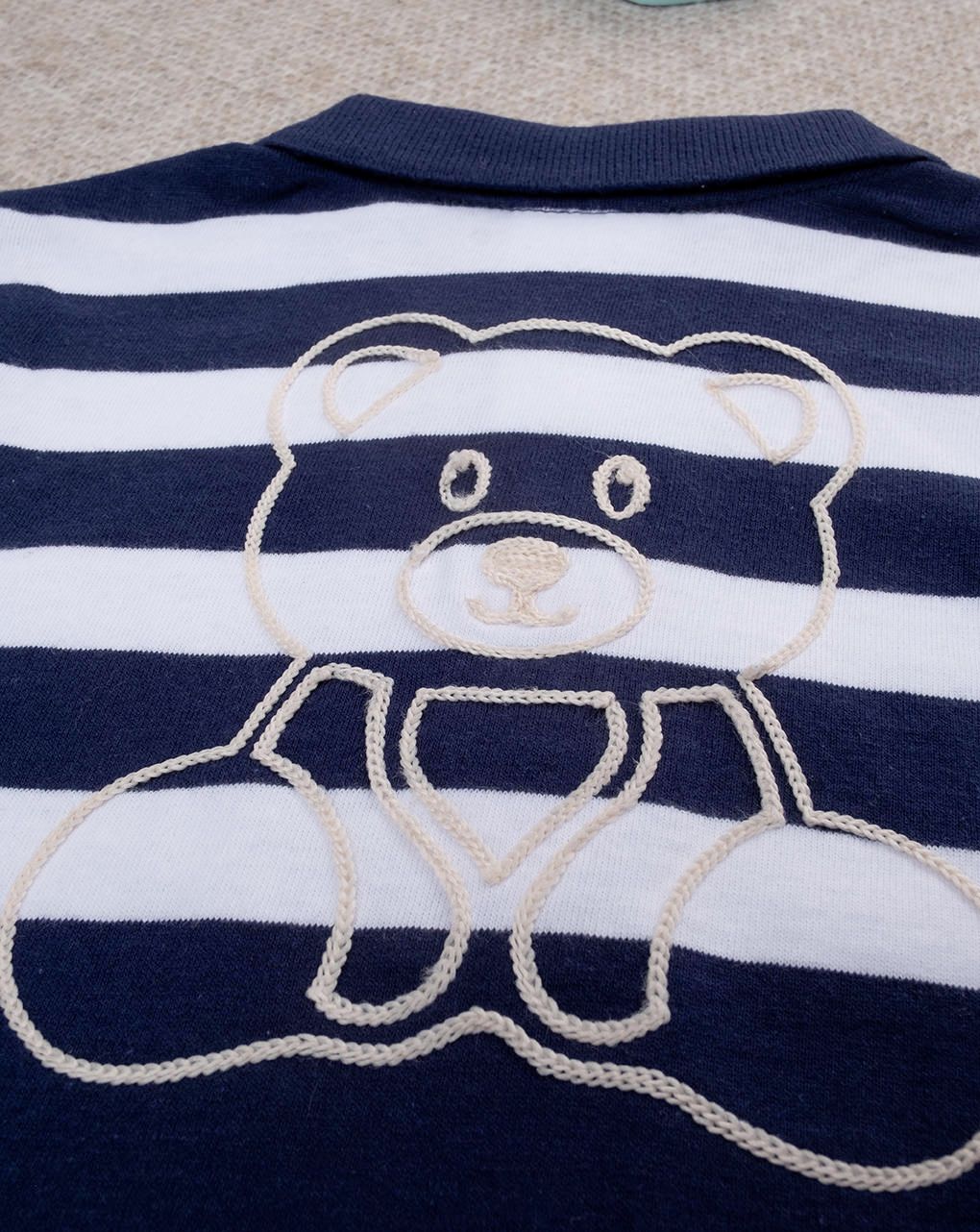 βρεφική μπλούζα πόλο ριγέ teddy για αγόρι - Prénatal