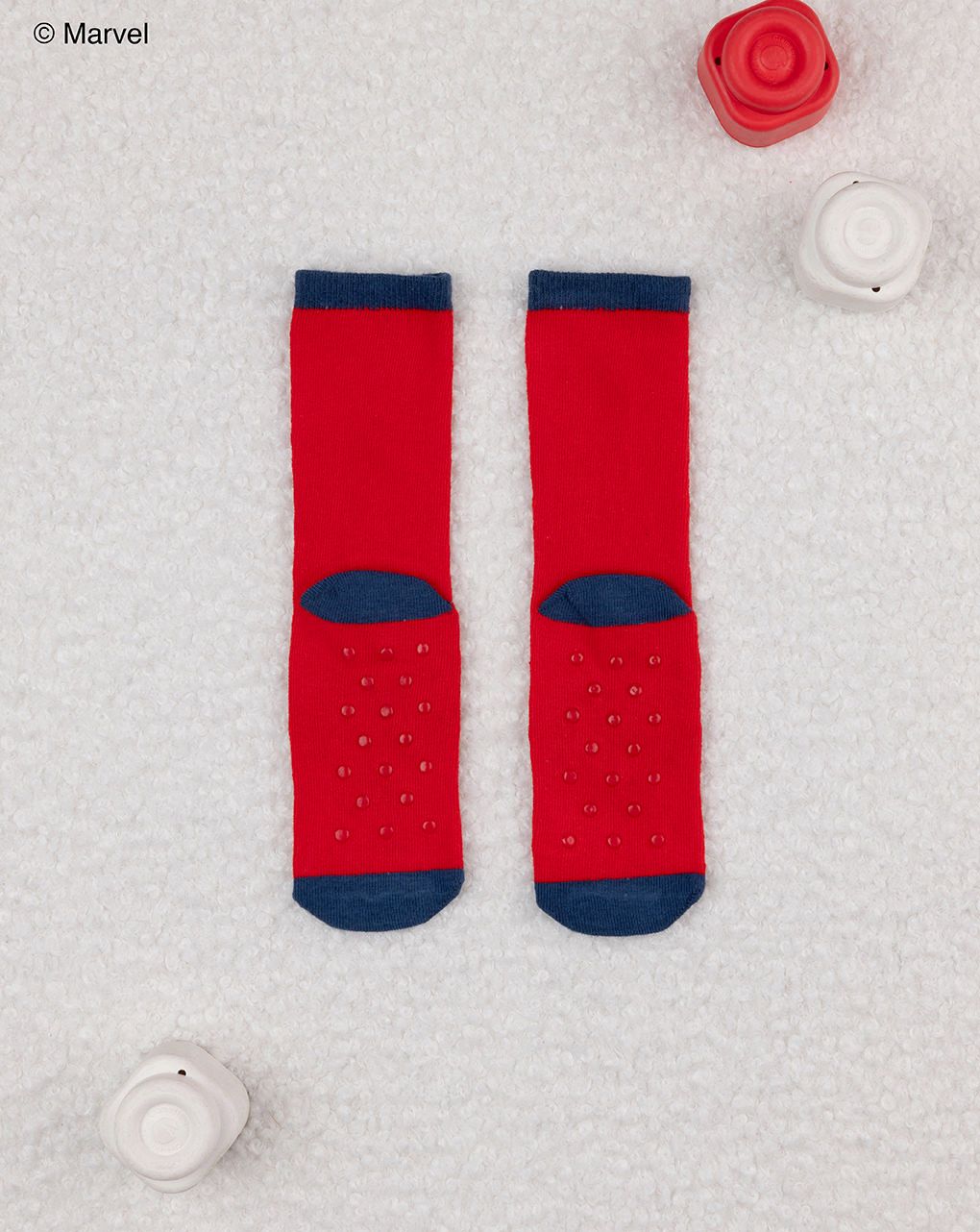 παιδικές αντιολισθητικές κάλτσες κόκκινες με το spiderman για αγόρι - Prénatal