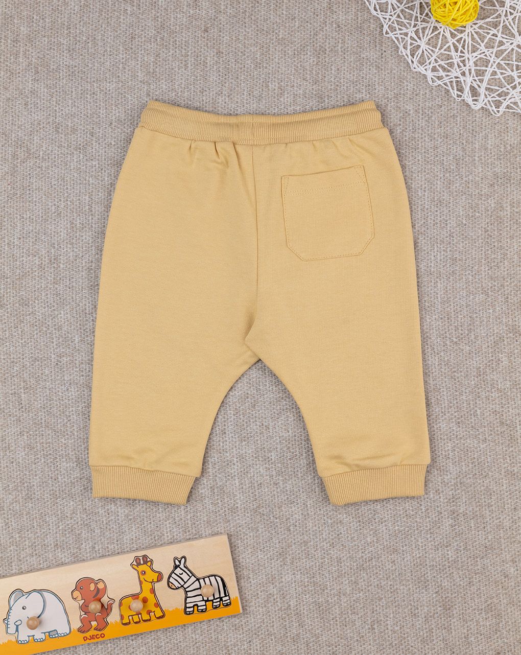 βρεφικό παντελόνι φόρμας κίτρινο με δεινόσαυρους για αγόρι - Prénatal