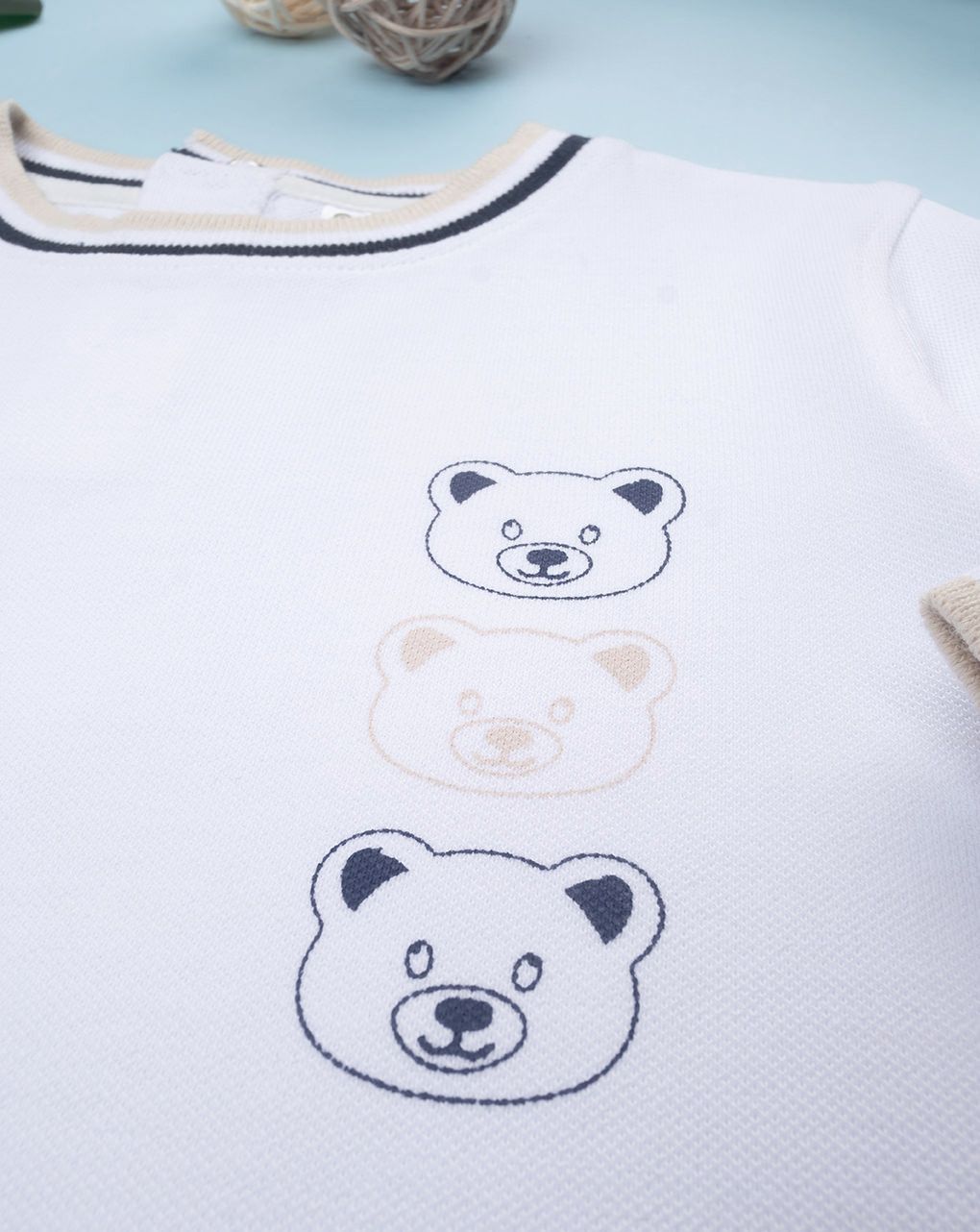 βρεφική μπλούζα λευκή με αρκουδάκια για αγόρι - Prénatal