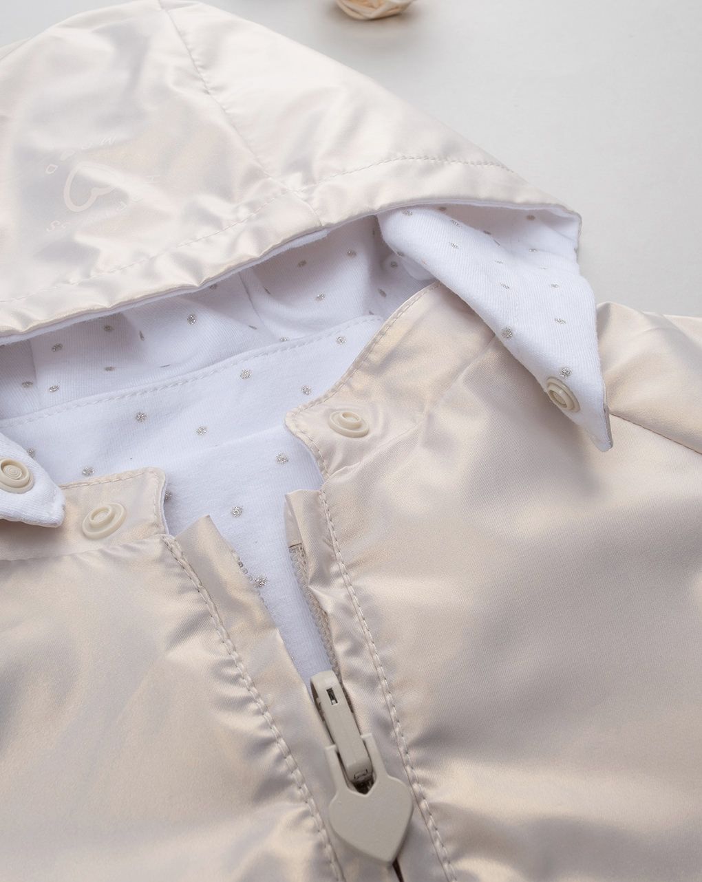 βρεφικό μπουφάν ιριδίζον ασημί για κορίτσι - Prénatal