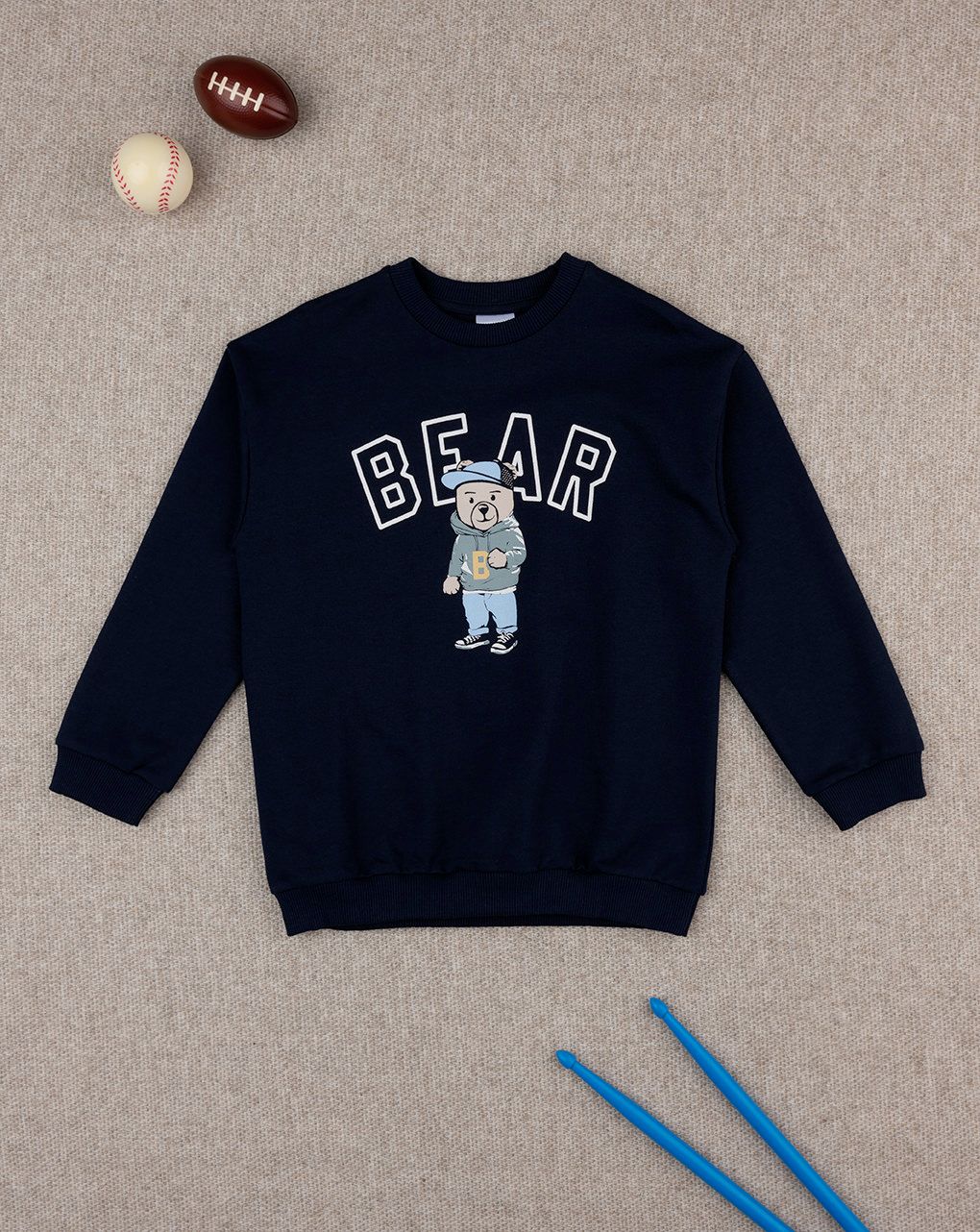 παιδική μπλούζα φούτερ μπλε bear για αγόρι - Prénatal