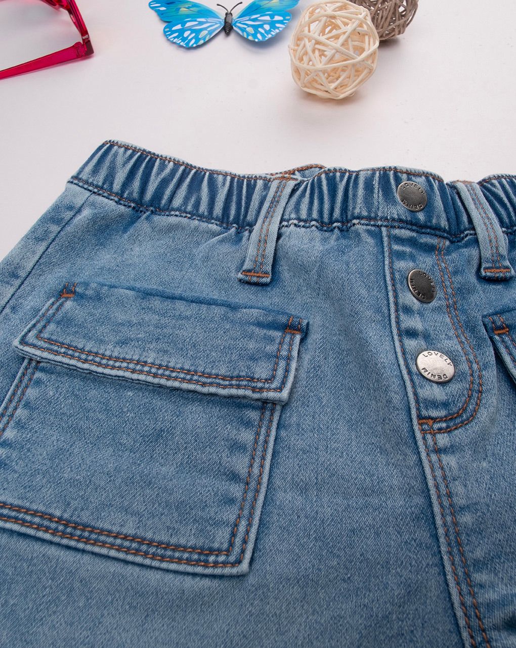 παιδικό τζιν παντελόνι μπλε wide leg για κορίτσι - Prénatal