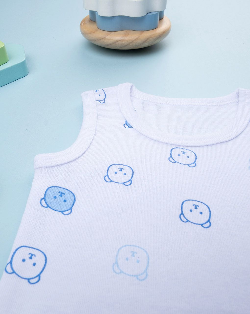 βρεφικό κορμάκι λευκό με αρκουδάκια για αγόρι - Prénatal