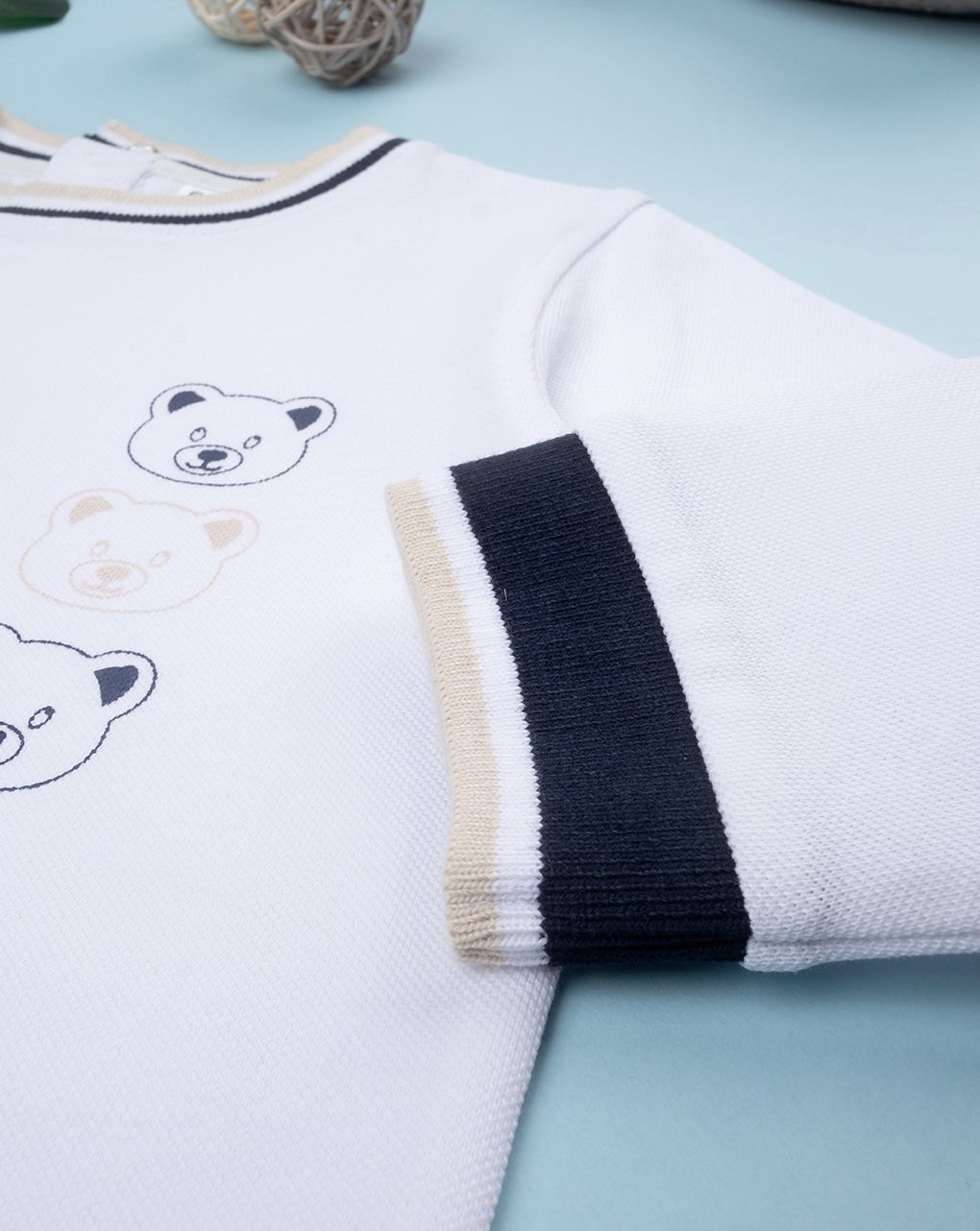 βρεφική μπλούζα λευκή με αρκουδάκια για αγόρι - Prénatal