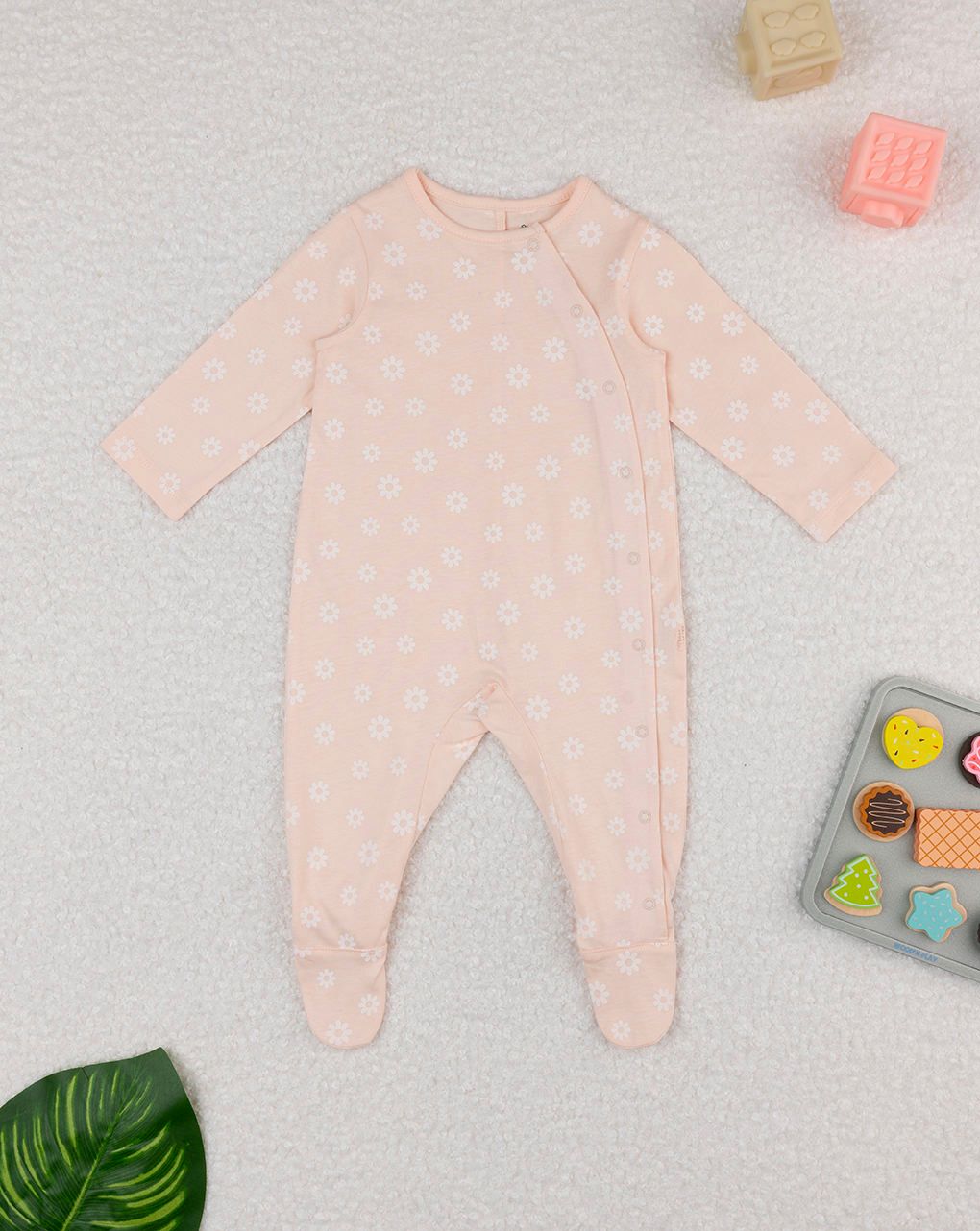 βρεφικό φορμάκι σομόν με μαργαρίτες για κορίτσι - Prénatal