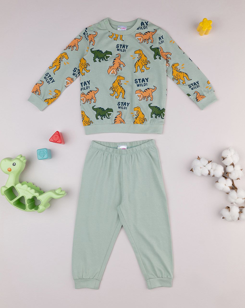 βρεφική πιτζάμα λαδί stay wild για αγόρι - Prénatal