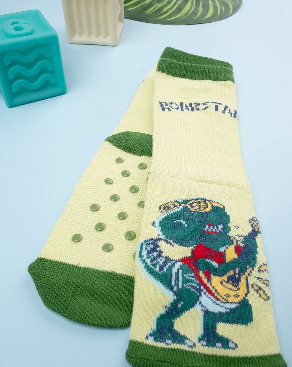 παιδικές αντιολισθητικές κάλτσες με κροκόδειλο για αγόρι - Prénatal