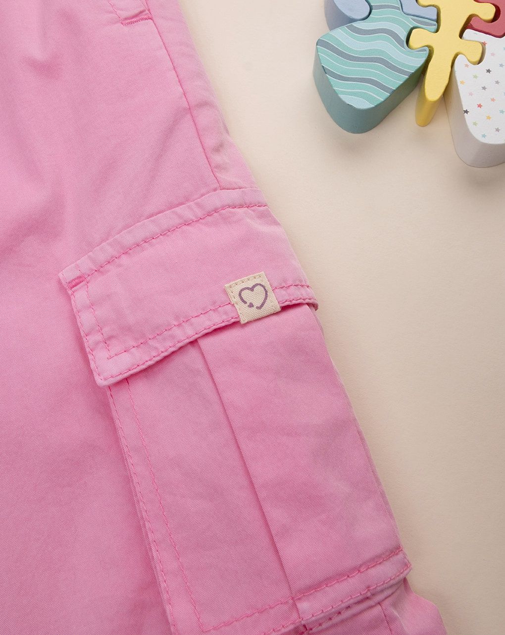 παιδικό παντελόνι cargo ροζ για κορίτσι - Prénatal