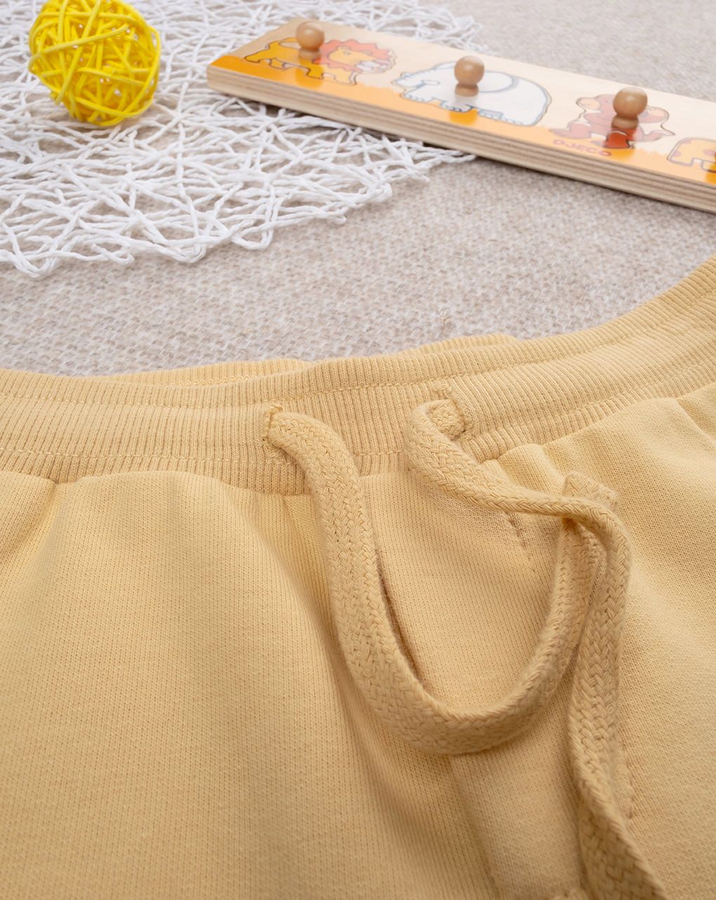 βρεφικό παντελόνι φόρμας κίτρινο με δεινόσαυρους για αγόρι - Prénatal