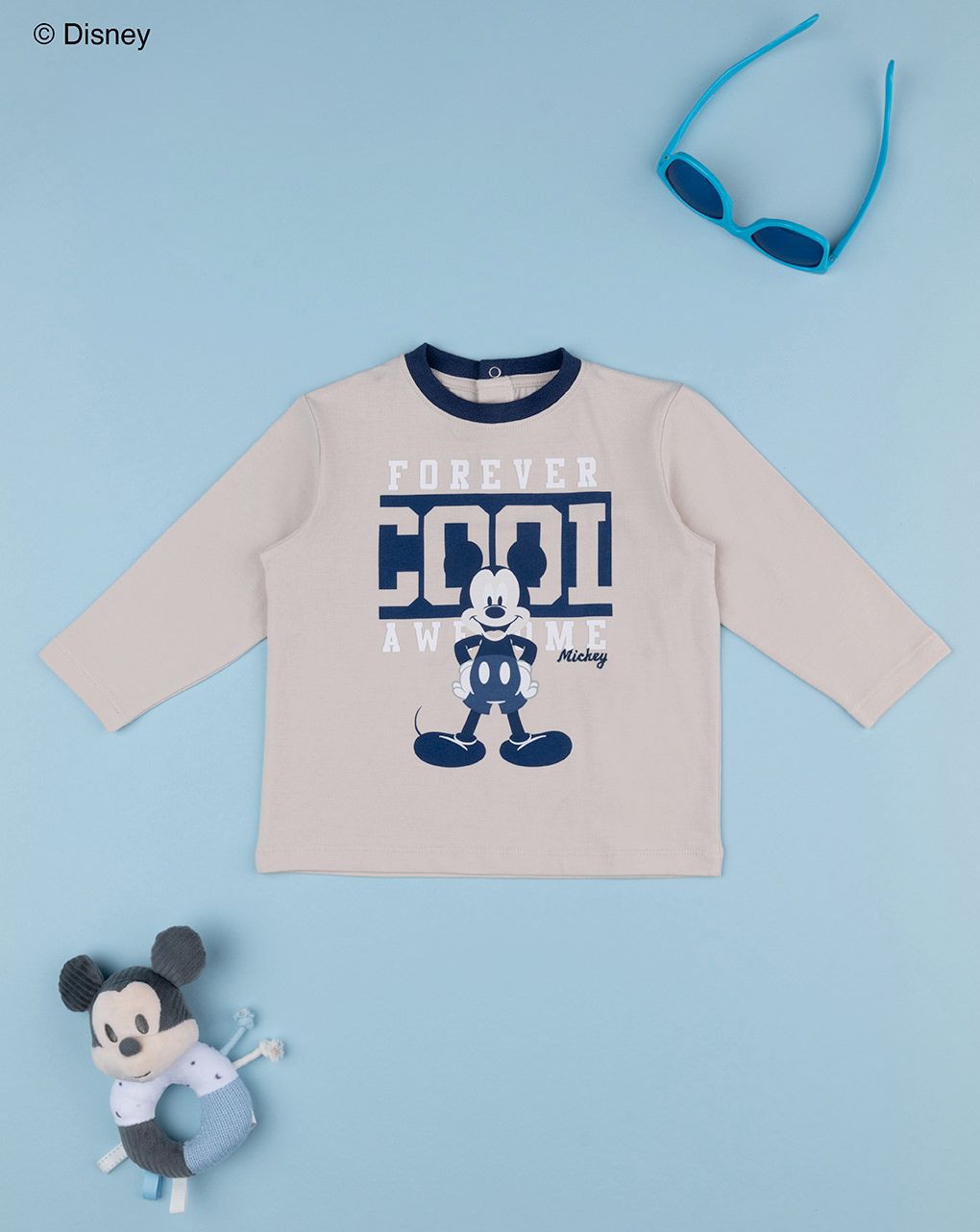 βρεφική μπλούζα μπεζ mickey για αγόρι - Prénatal