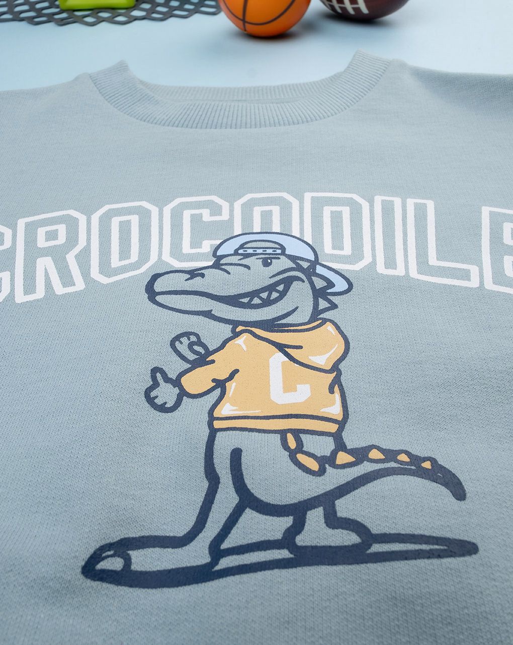 παιδική μπλούζα φούτερ γκριζοπράσινη croco για αγόρι - Prénatal