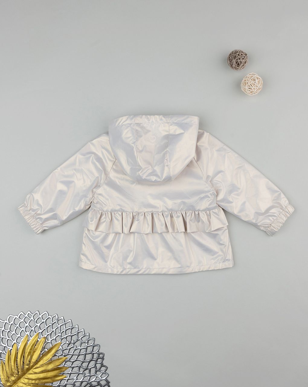 βρεφικό μπουφάν ιριδίζον ασημί για κορίτσι - Prénatal