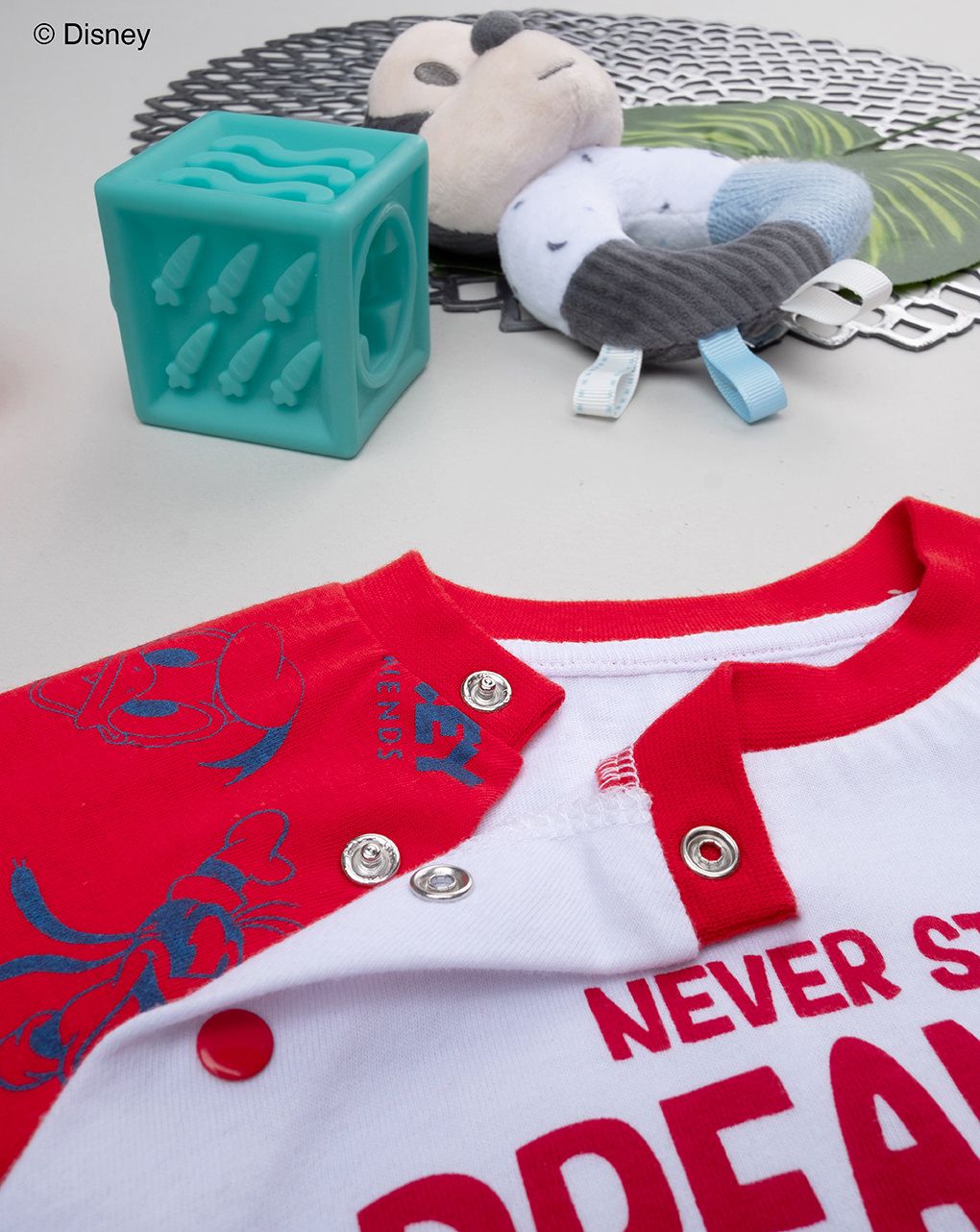 βρεφική πιτζάμα λευκή/κόκκινη mickey για αγόρι - Prénatal