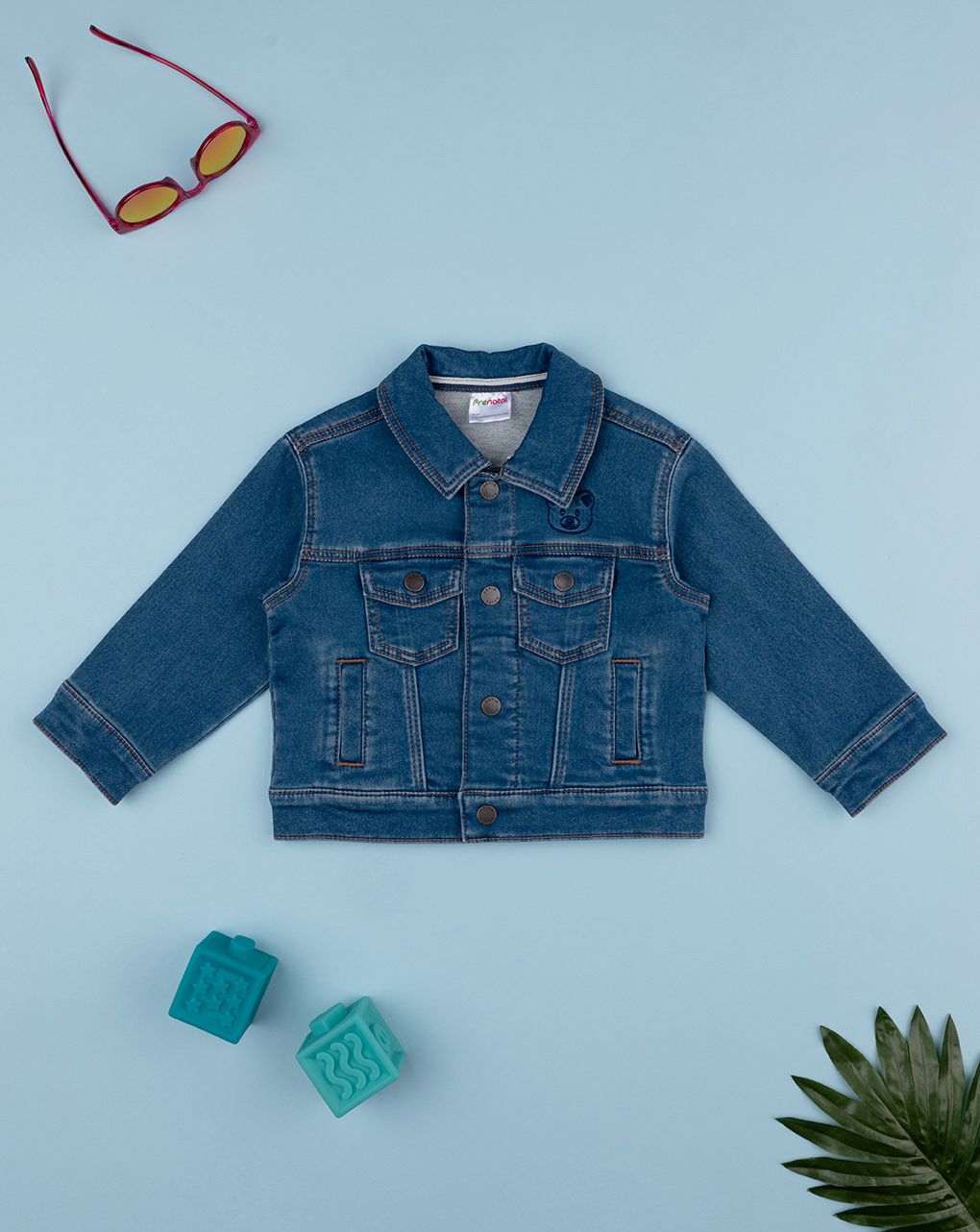 βρεφικό τζιν μπουφάν μπλε bear για αγόρι