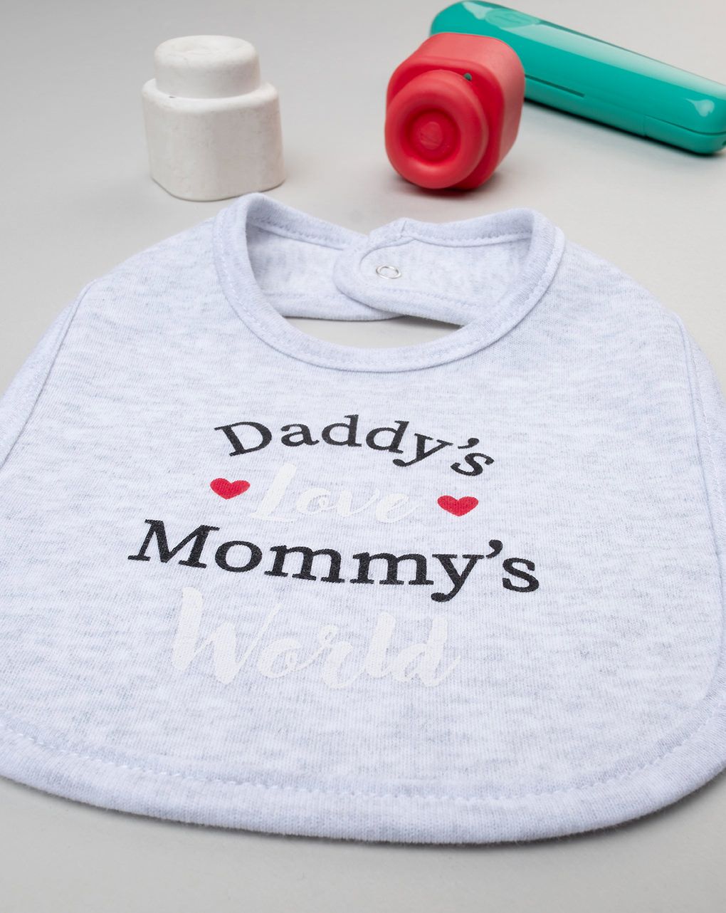 βρεφική σαλιάρα γκρι love unisex - Prénatal