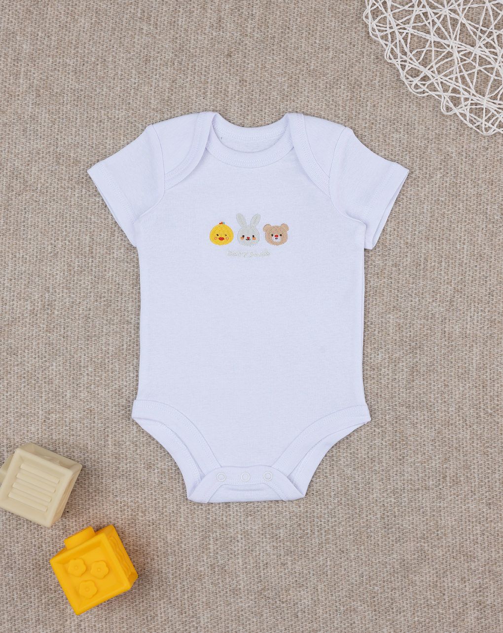 βρεφικό κορμάκι λευκό baby smile unisex