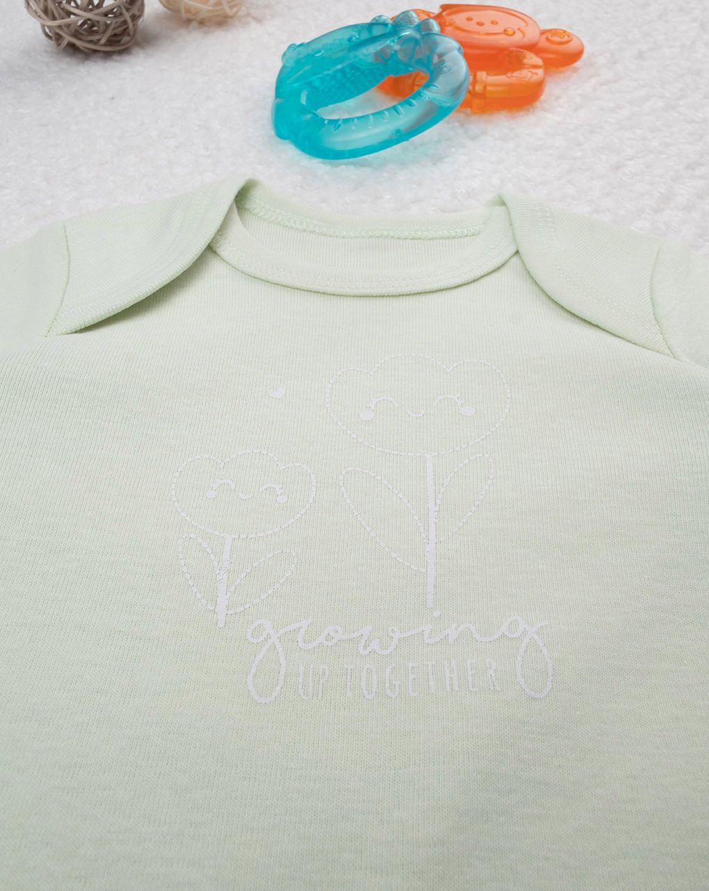 βρεφικό κορμάκι μέντα με λουλούδια για κορίτσι - Prénatal