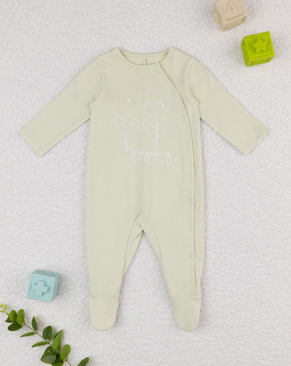 βρεφικό φορμάκι μέντα με λουλούδια για κορίτσι - Prénatal