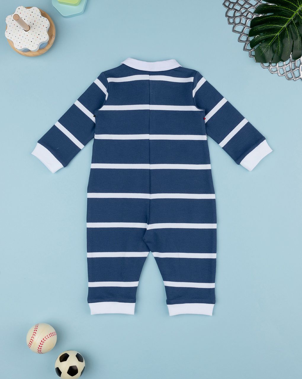 βρεφικό φορμάκι ριγέ μπλε/λευκό my bear για αγόρι - Prénatal