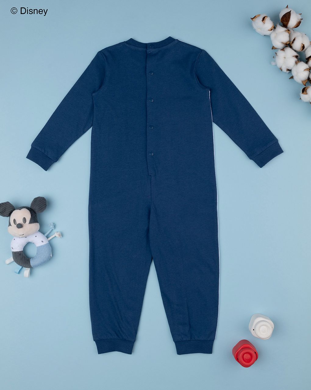 βρεφική ολόσωμη πιτζάμα λευκό/μπλε mickey για αγόρι - Prénatal