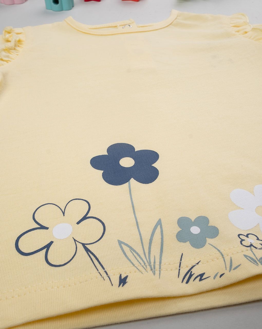 βρεφική μπλούζα κίτρινη με λουλούδια για κορίτσι - Prénatal