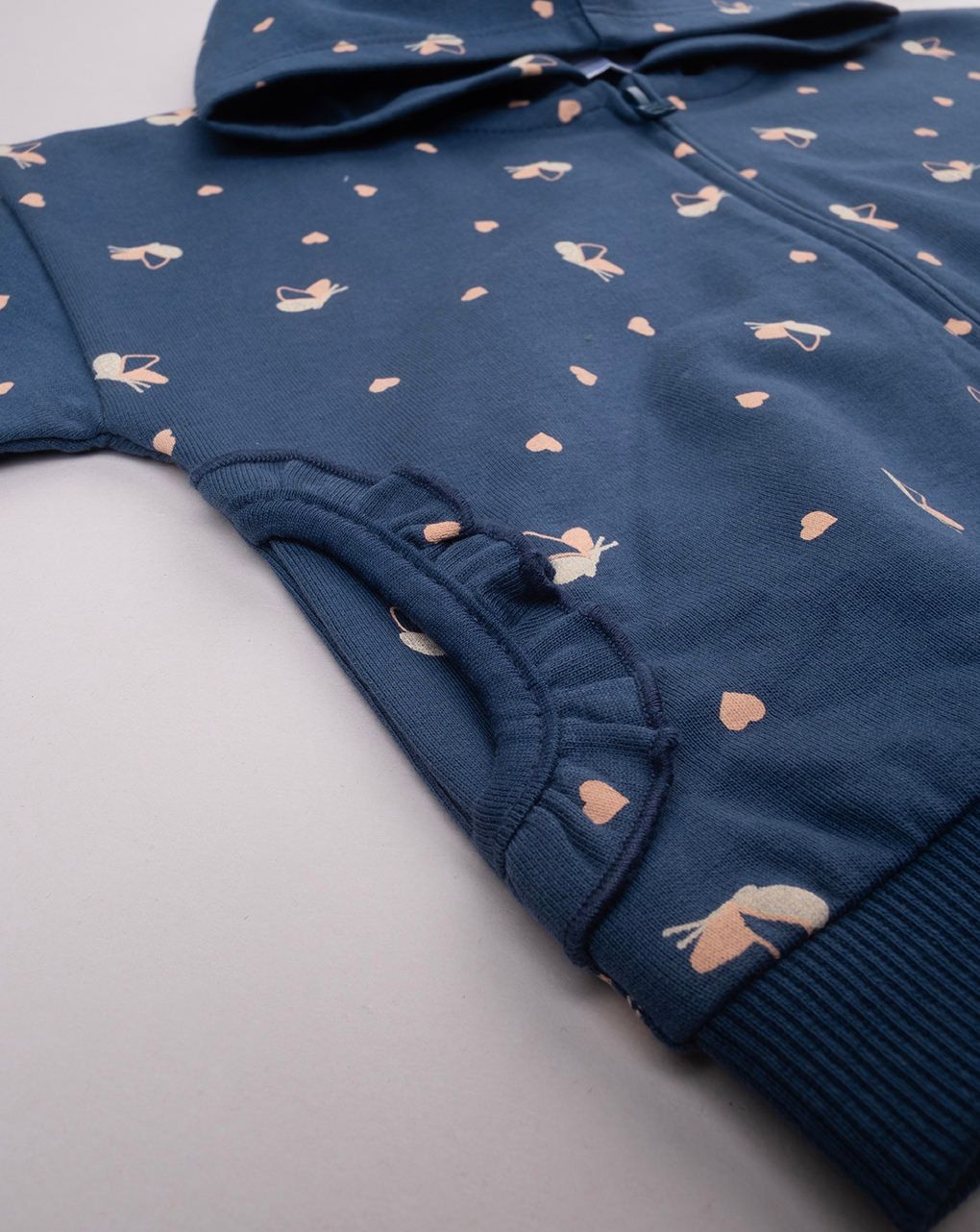 βρεφική ζακέτα φούτερ μπλε με πεταλούδες για κορίτσι - Prénatal