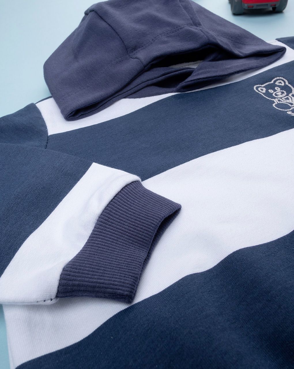 βρεφική μπλούζα φούτερ ριγέ so cute για αγόρι - Prénatal