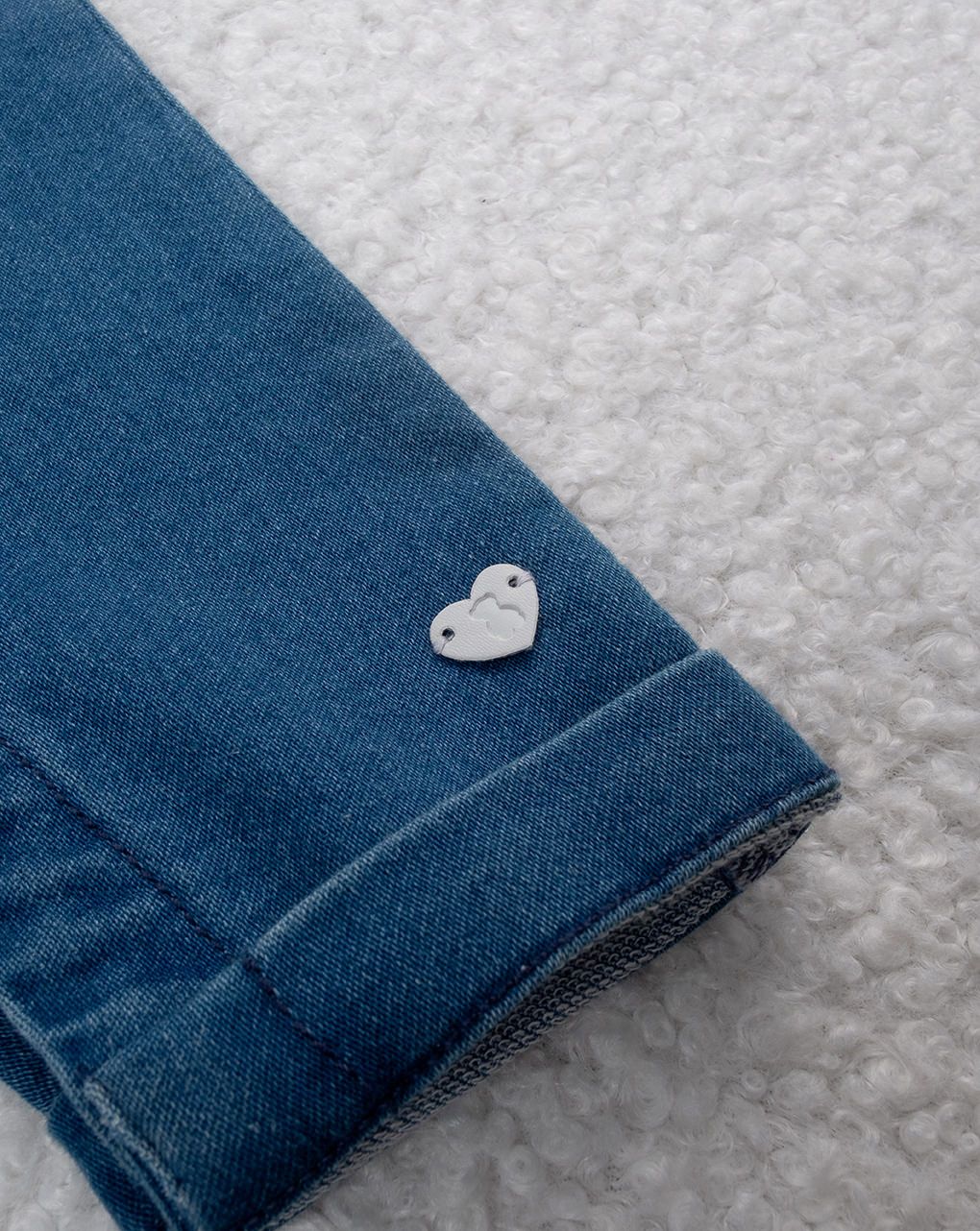 βρεφικό τζιν παντελόνι μπλε με λουλούδια για κορίτσι - Prénatal