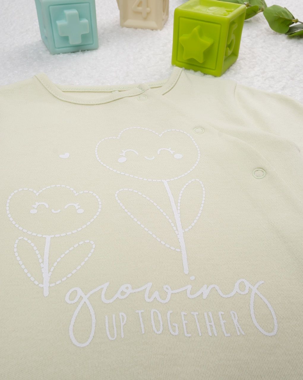 βρεφικό φορμάκι μέντα με λουλούδια για κορίτσι - Prénatal