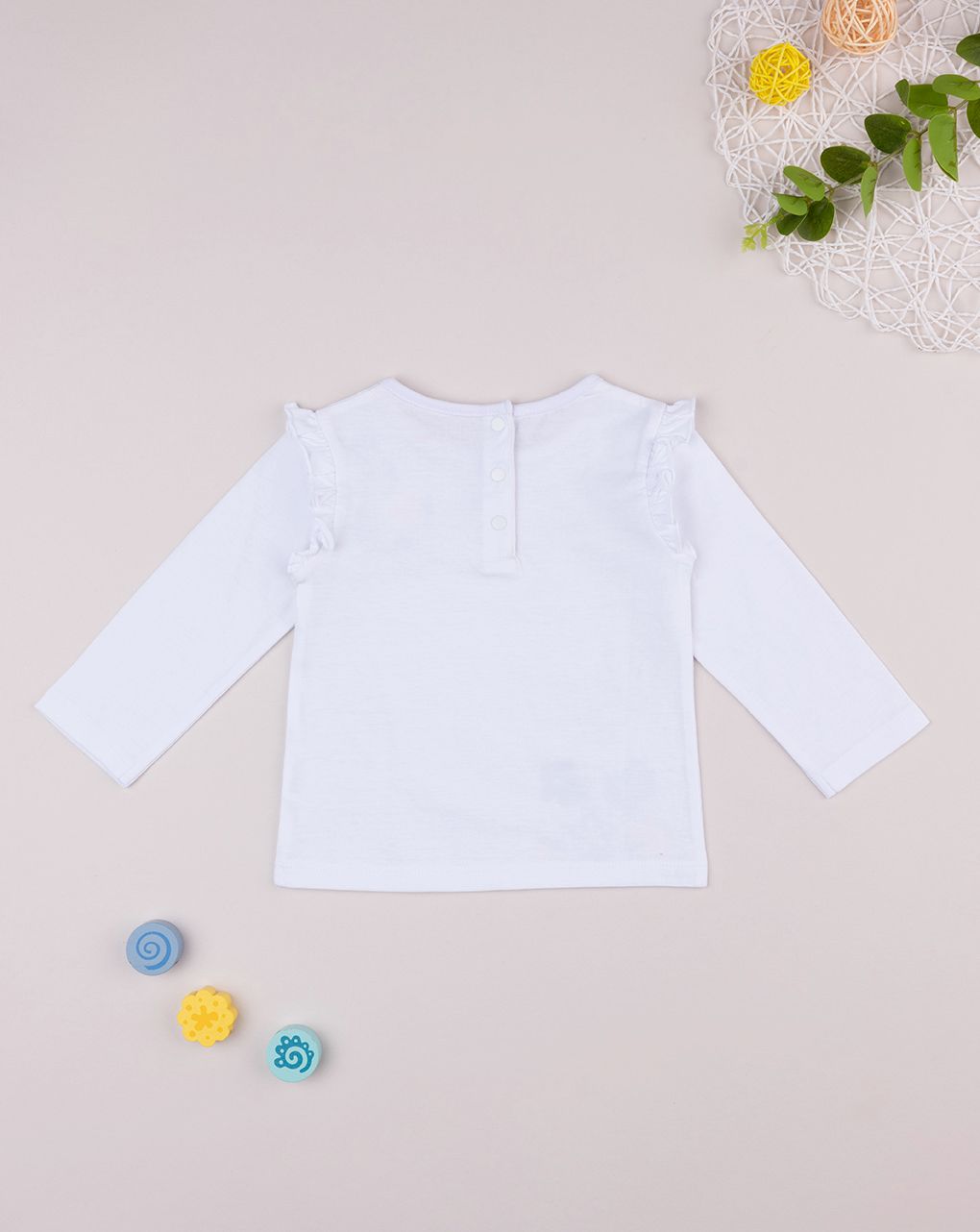 βρεφική μπλούζα λευκή με λουλούδια για κορίτσι - Prénatal