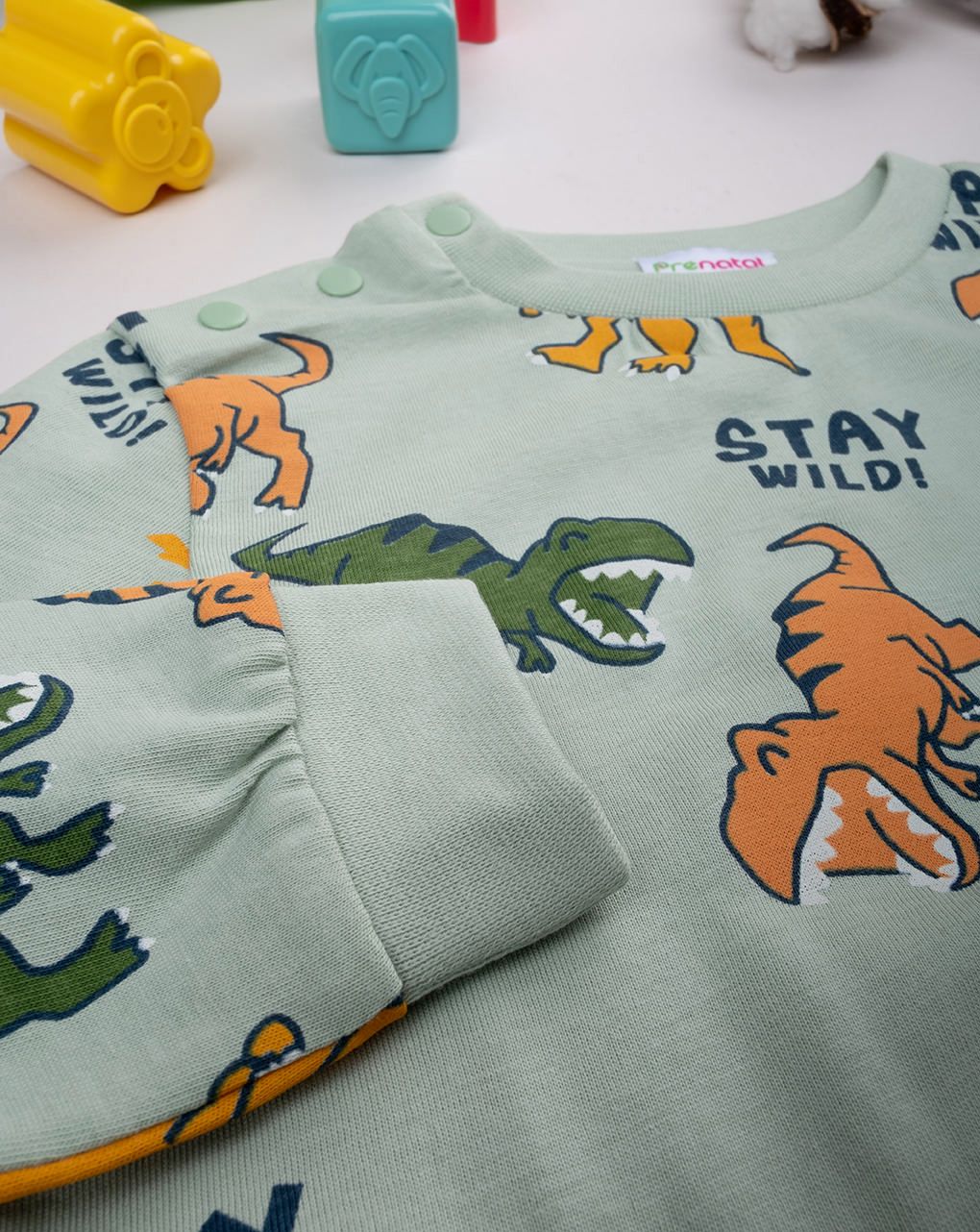 βρεφική πιτζάμα λαδί stay wild για αγόρι - Prénatal
