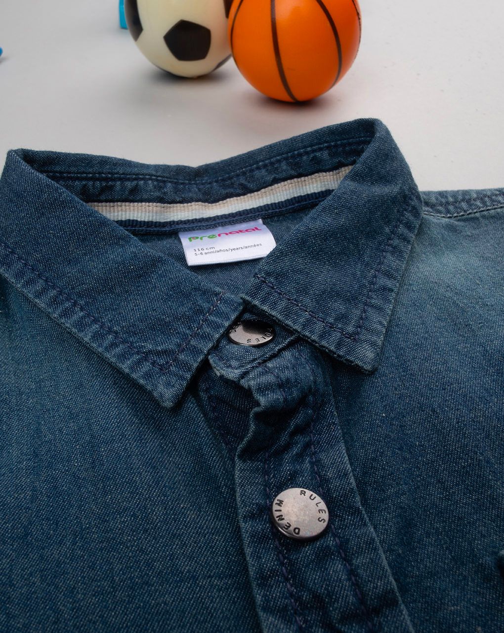 παιδικό τζιν πουκάμισο μπλε για αγόρι - Prénatal