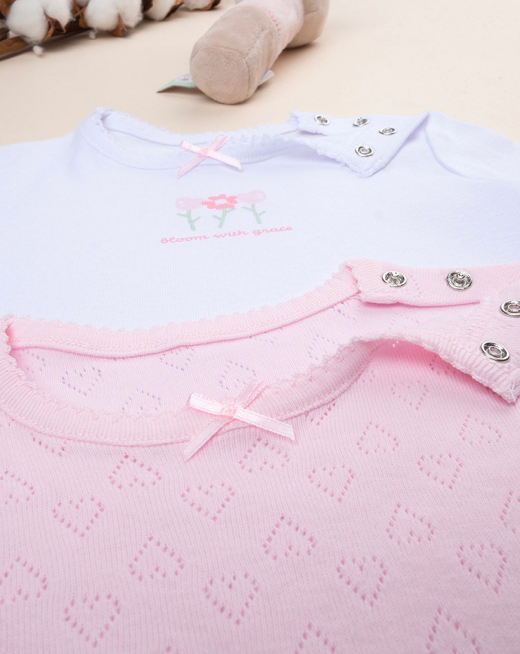 βρεφικά κορμάκια με λουλούδια πακέτο x2 για κορίτσι - Prénatal