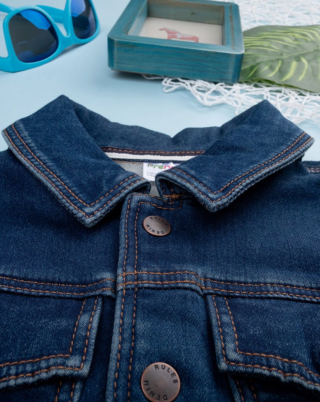παιδικό τζιν μπουφάν μπλε για αγόρι - Prénatal