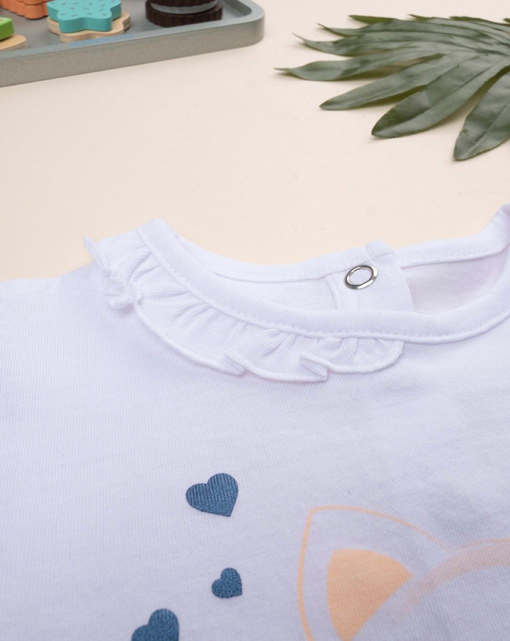 βρεφική μπλούζα λευκή με γατάκι για κορίτσι - Prénatal