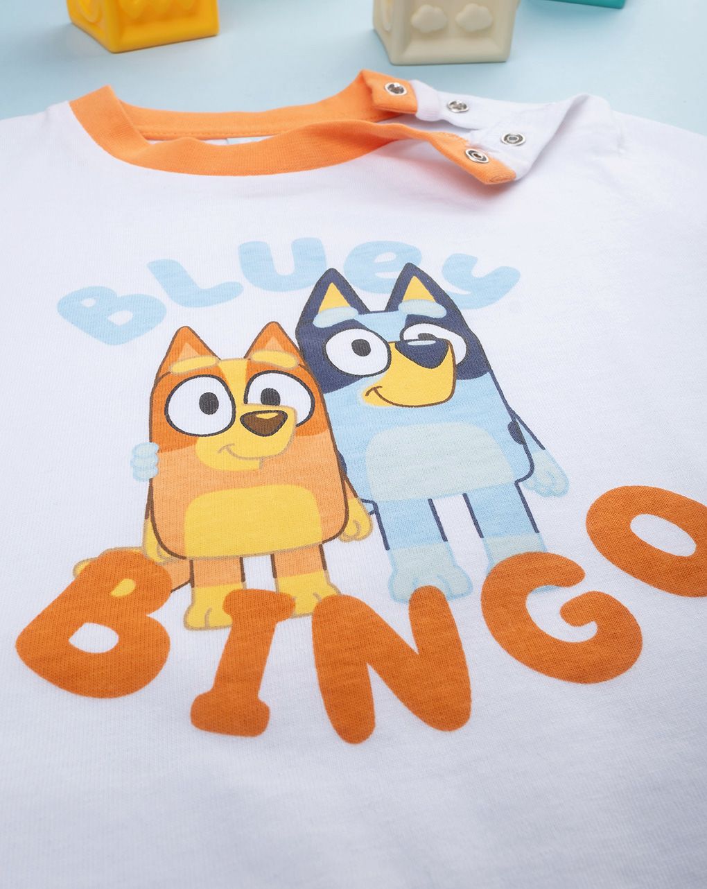 βρεφική πιτζάμα λευκή/πορτοκαλί bluey για αγόρι - Prénatal