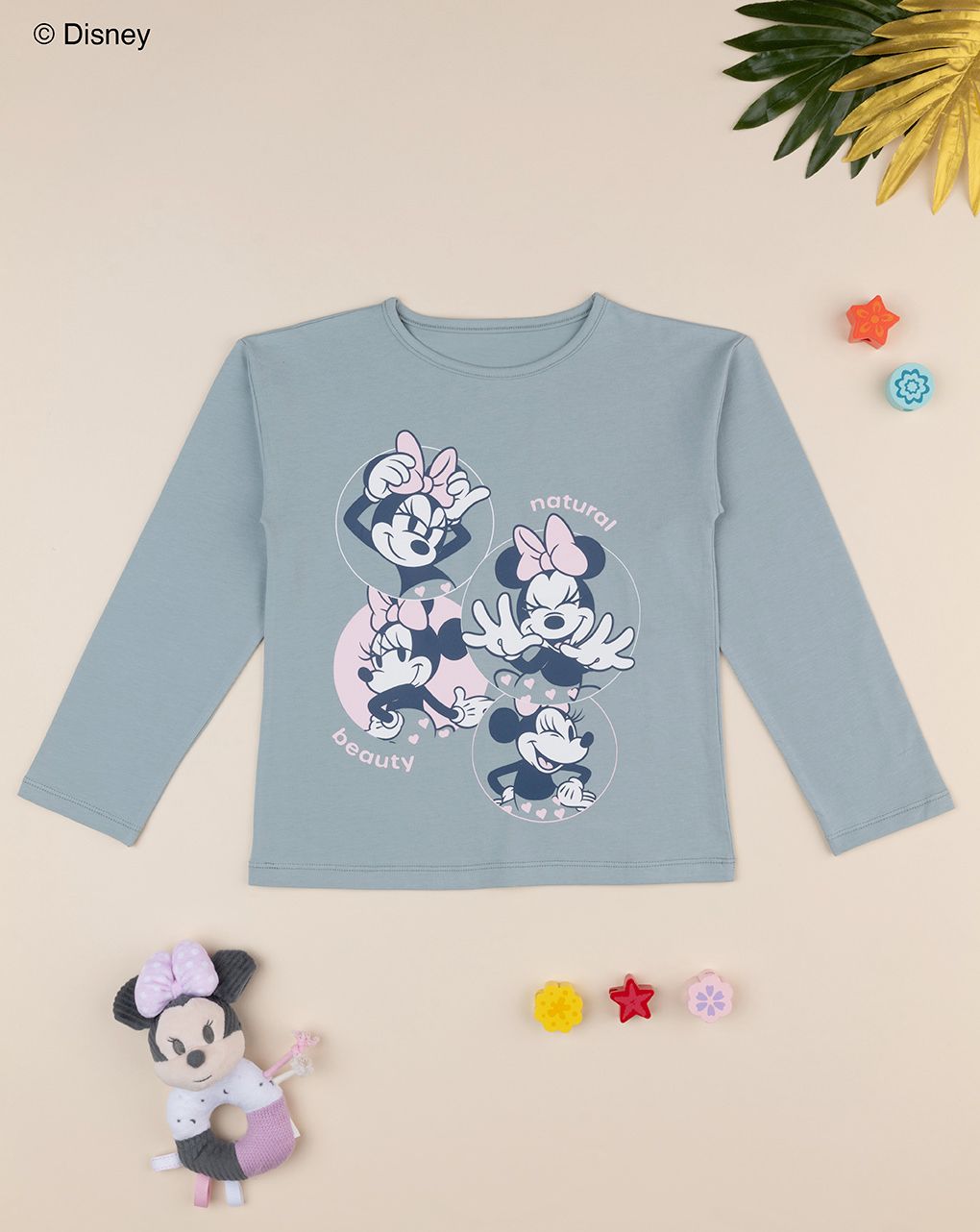 παιδική μπλούζα γκριζοπράσινο minnie για κορίτσι