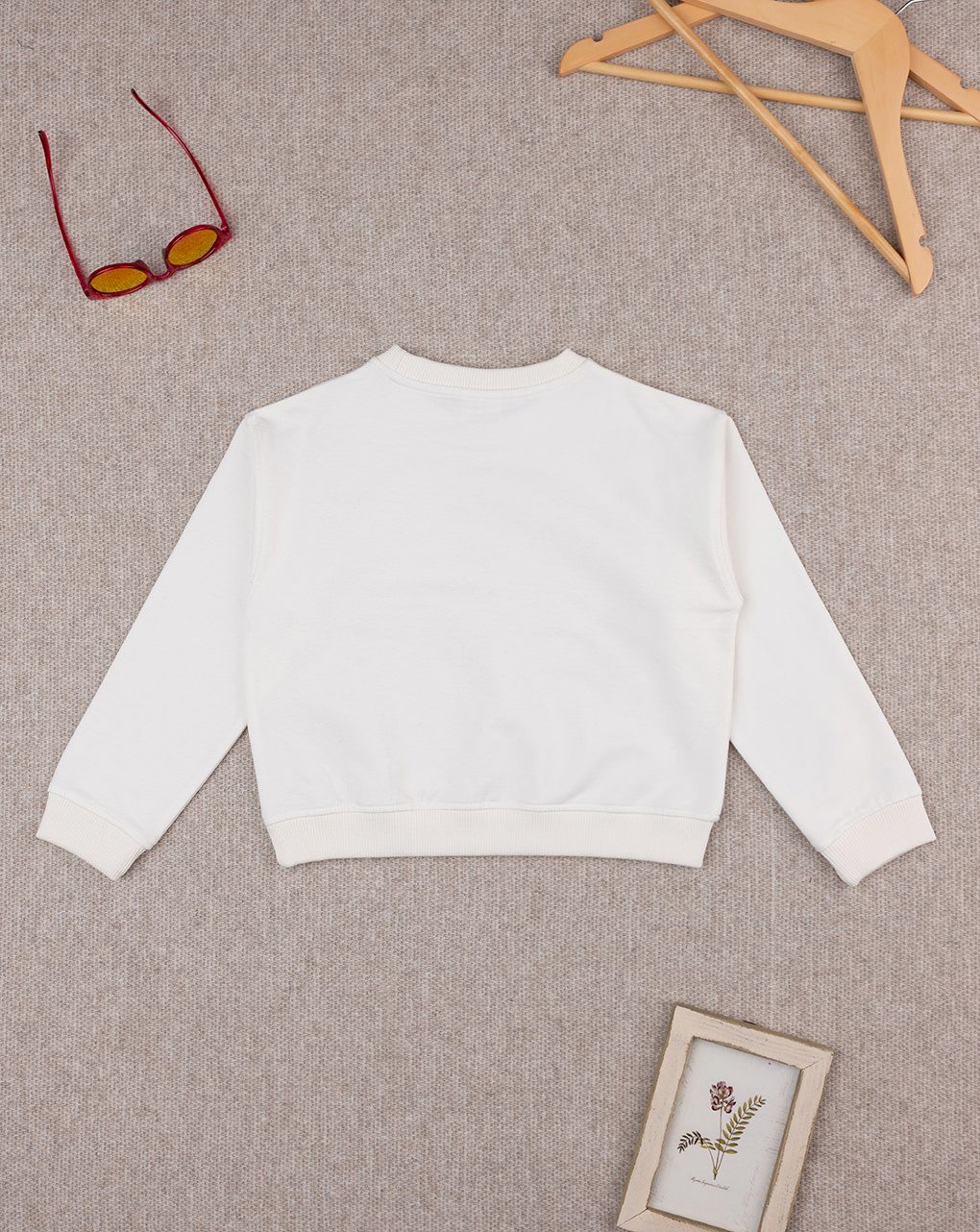 παιδική μπλούζα φούτερ λευκή happiness mood για κορίτσι - Prénatal