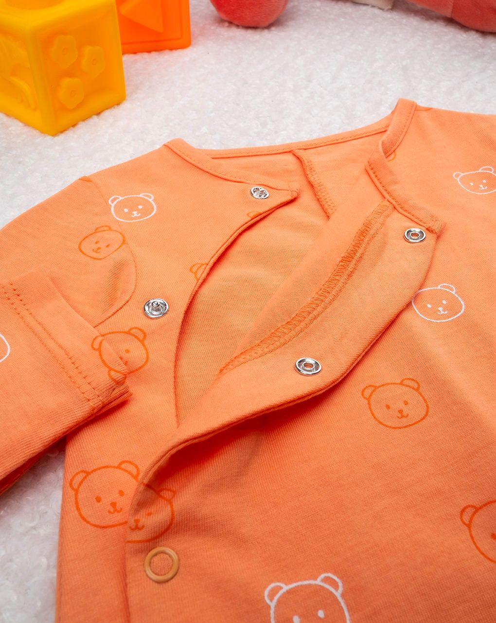 βρεφικό φορμάκι πορτοκαλί με αρκουδάκια για αγόρι - Prénatal