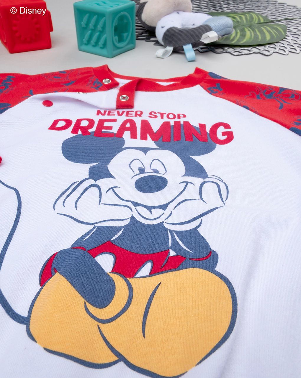 βρεφική πιτζάμα λευκή/κόκκινη mickey για αγόρι - Prénatal