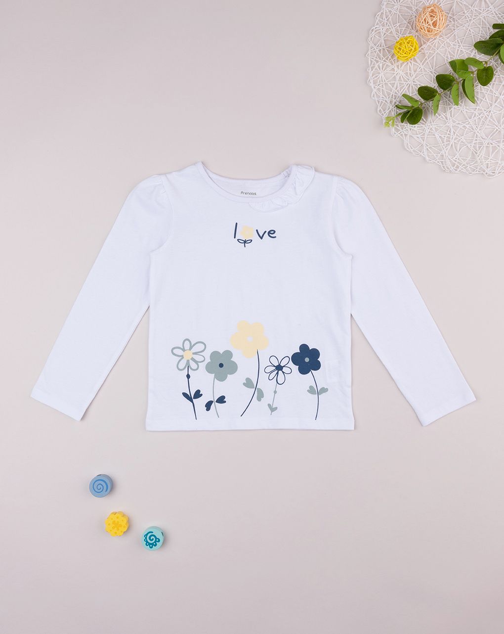 παιδική μπλούζα λευκή love για κορίτσι - Prénatal