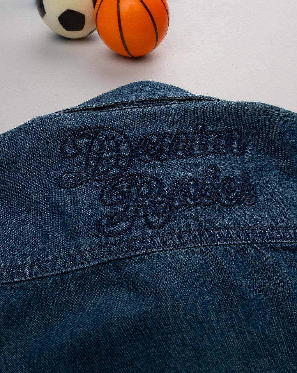 παιδικό τζιν πουκάμισο μπλε για αγόρι - Prénatal