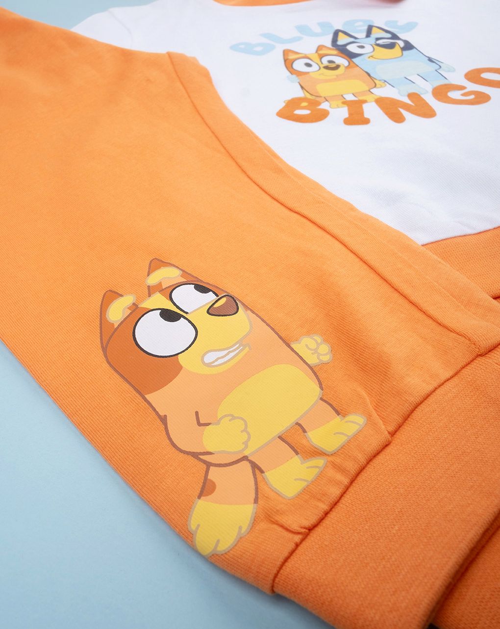 βρεφική πιτζάμα λευκή/πορτοκαλί bluey για αγόρι - Prénatal