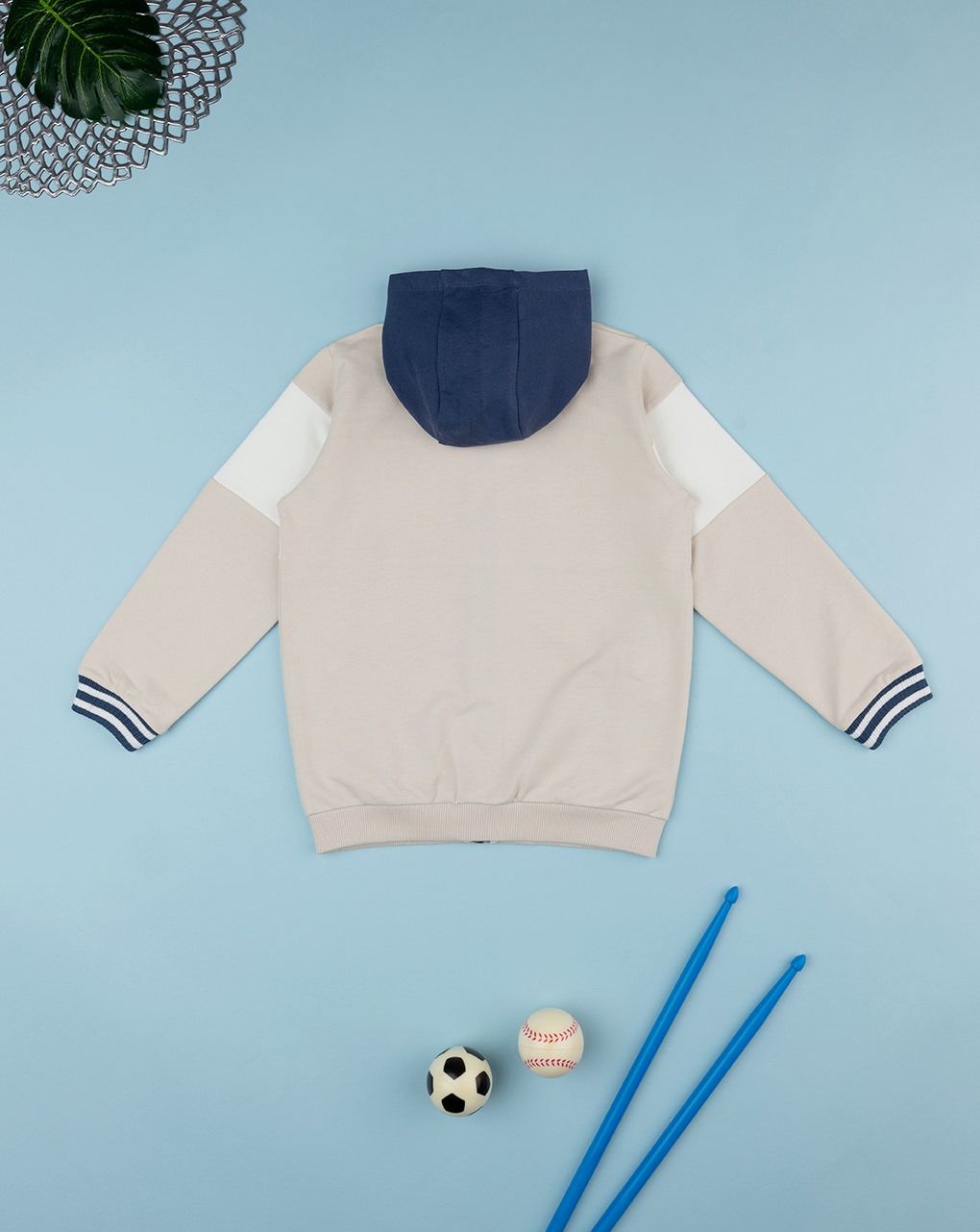 παιδική ζακέτα φούτερ μπεζ denim rules για αγόρι - Prénatal