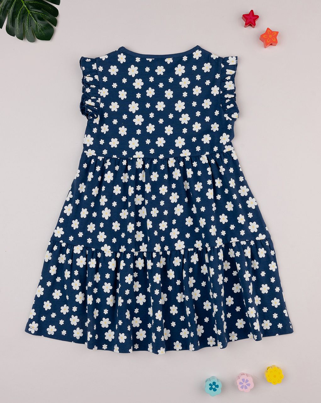 παιδικό φόρεμα μπλε με μαργαρίτες για κορίτσι - Prénatal