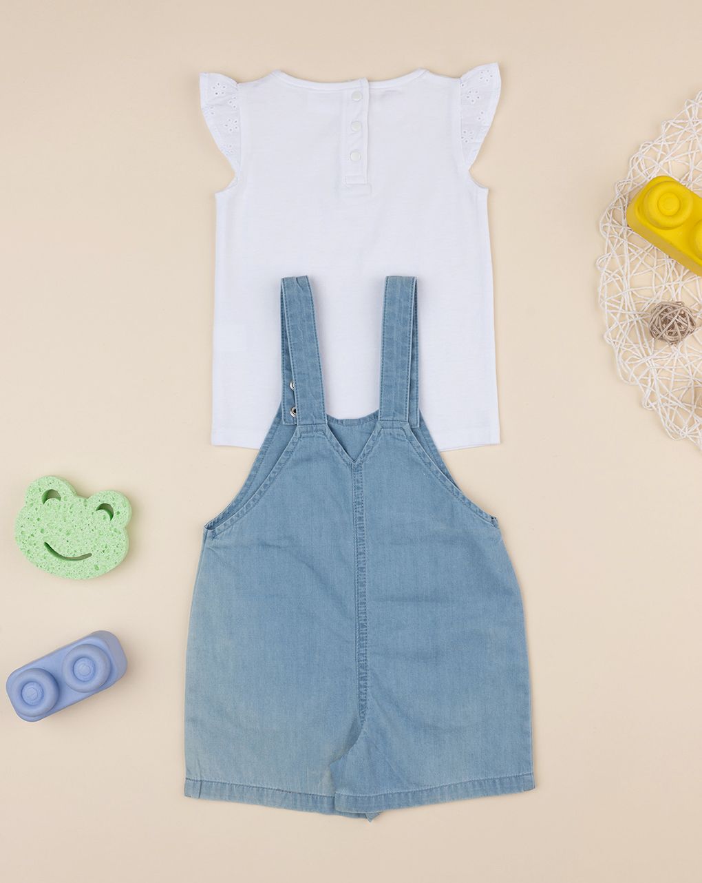 βρεφικό σετ τ-shirt και τζιν σαλοπέτα για κορίτσι - Prénatal