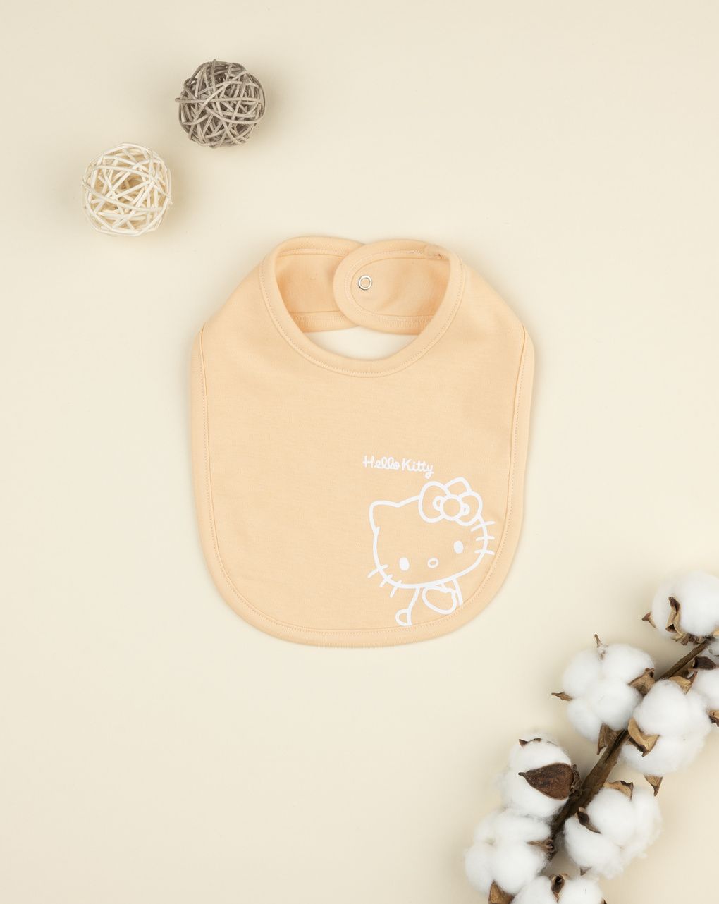 βρεφική σαλιάρα πορτοκαλί hello kitty για κορίτσι