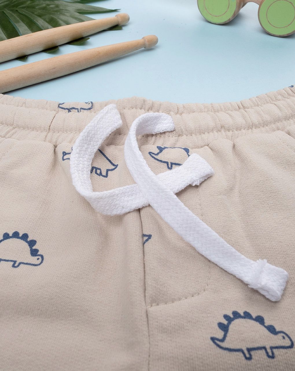 βρεφικό σορτσάκι μπεζ με δεινόσαυρους για αγόρι - Prénatal